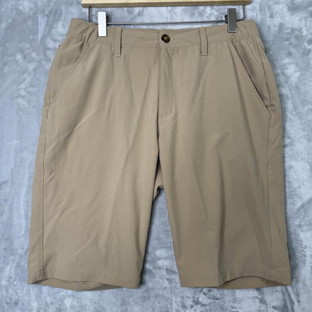 33,000ft Shorts Mens 30 Khaki Tan Stretch Performance Lightweight Golf Casual